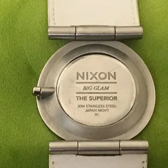 Nixon Big Glam The Superior Round Dial Leather Band Wrist Watch - Needs battery! - Picture 6 of 6